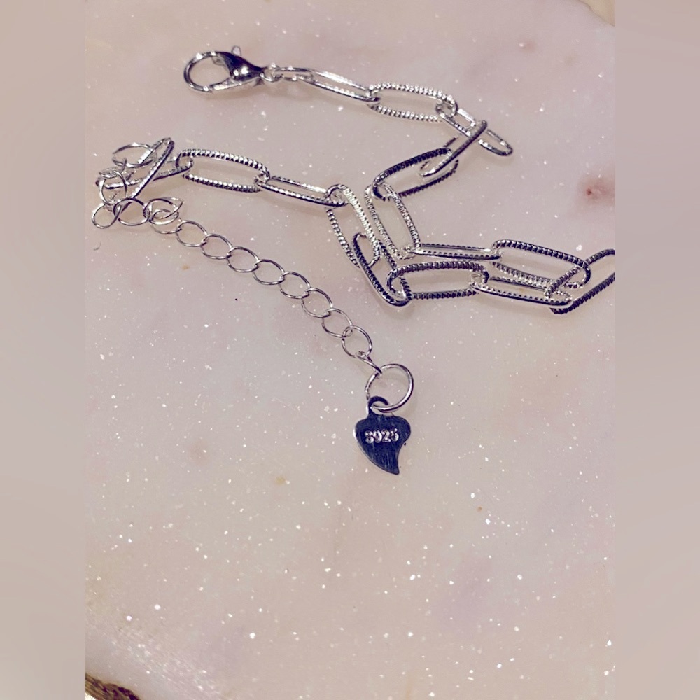 BN 925 Stamped Sterling Silver Chain Bracelet with lobster clasp closure - Picture 3 of 8